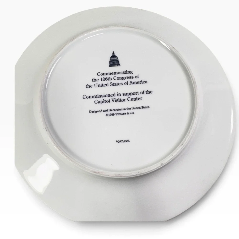 Tiffany & Co 1999 106th Congress Capitol Visitor Center Plate 8in Portugal